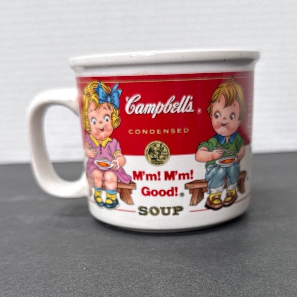Vintage 1993 Campbells Soup Mug 14oz West Wood Ceramic Campbell Kids Red White
